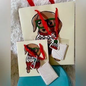 Dachshund gift bags set of 2 gift wrap Martha Stewart decor NWT